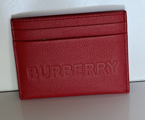 NWT $250 Burberry Sandon Embossed Smooth Leather Red Card Case 80613681