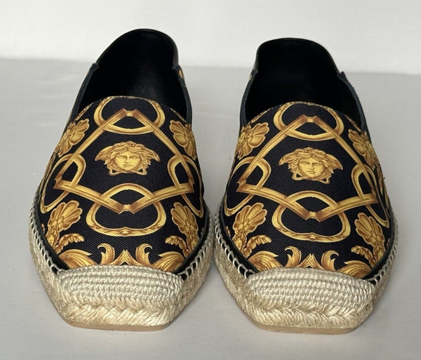 VERSACE Barocco Print Gold/Black Canvas Espadrilles 11.5 US  display picture 3