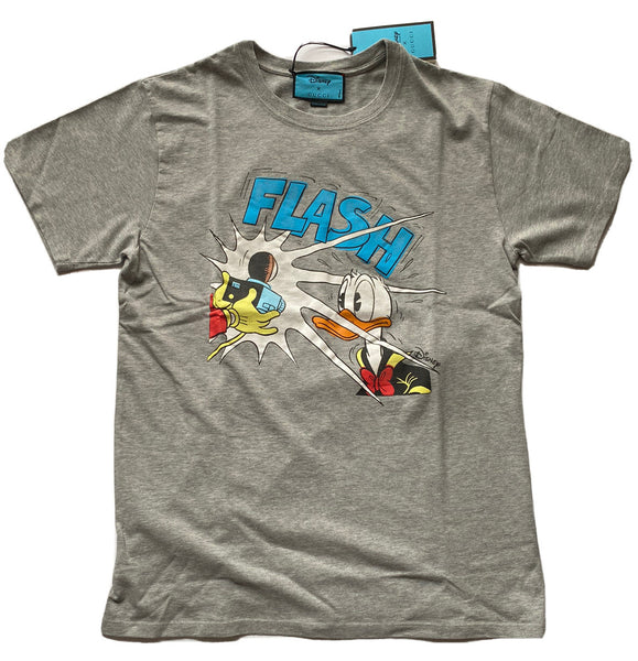 Gucci Donald Duck Flash Disney Gray Jersey T-Shirt M (Oversized