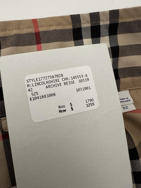 Burberry Lincolnshire Archive Beige IP Check Jacket 42 US (52