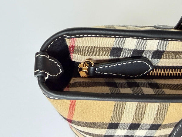 Burberry Small Zip Closure Tote Bag Archive Beige IP Check 8112056