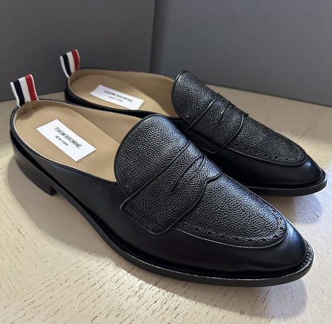 NIB Thom Browne Men Leather Penny Loafers Sandal Shoes Black 9 US / 42 EU Italy