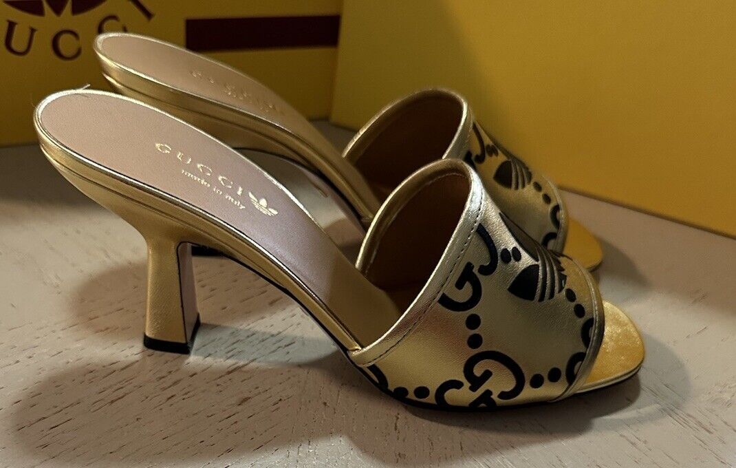 NIB  Gucci adidas Women’s Sandal Shoes Gold 8.5 US ( 38.5 Eu ) 722445