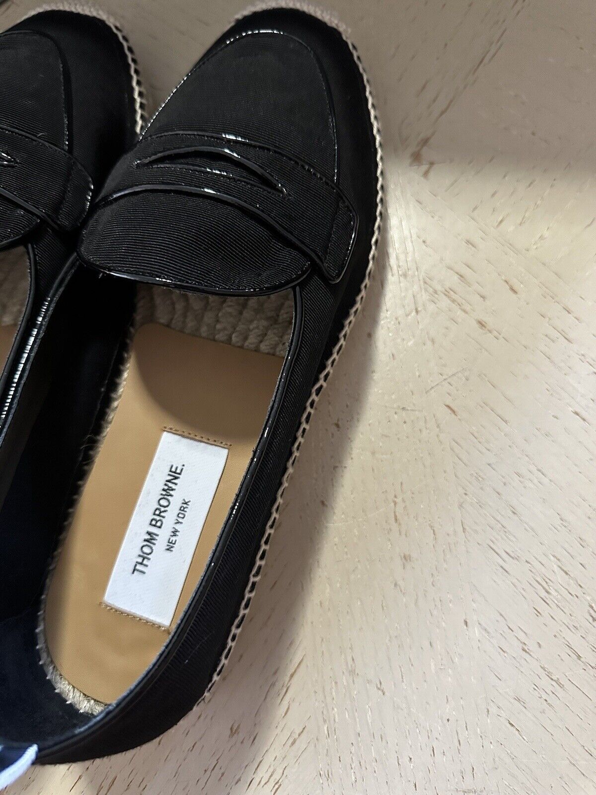 NIB Thom Browne Men Penny Espadrille Loafers Shoes Black 9 US/42 EU Spain