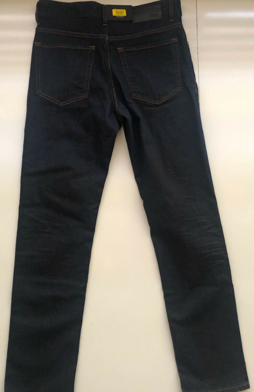 NWT $155 Hugo Boss Men's Albany Relaxed Fit Cotton Navy Denim Jeans Size 30/32