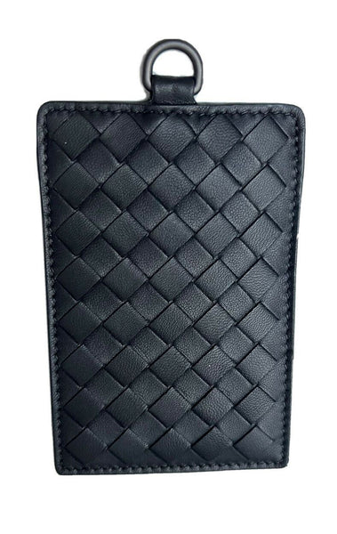 NWT $250 Bottega Veneta Leather Intrecciato Card Case Black 415855