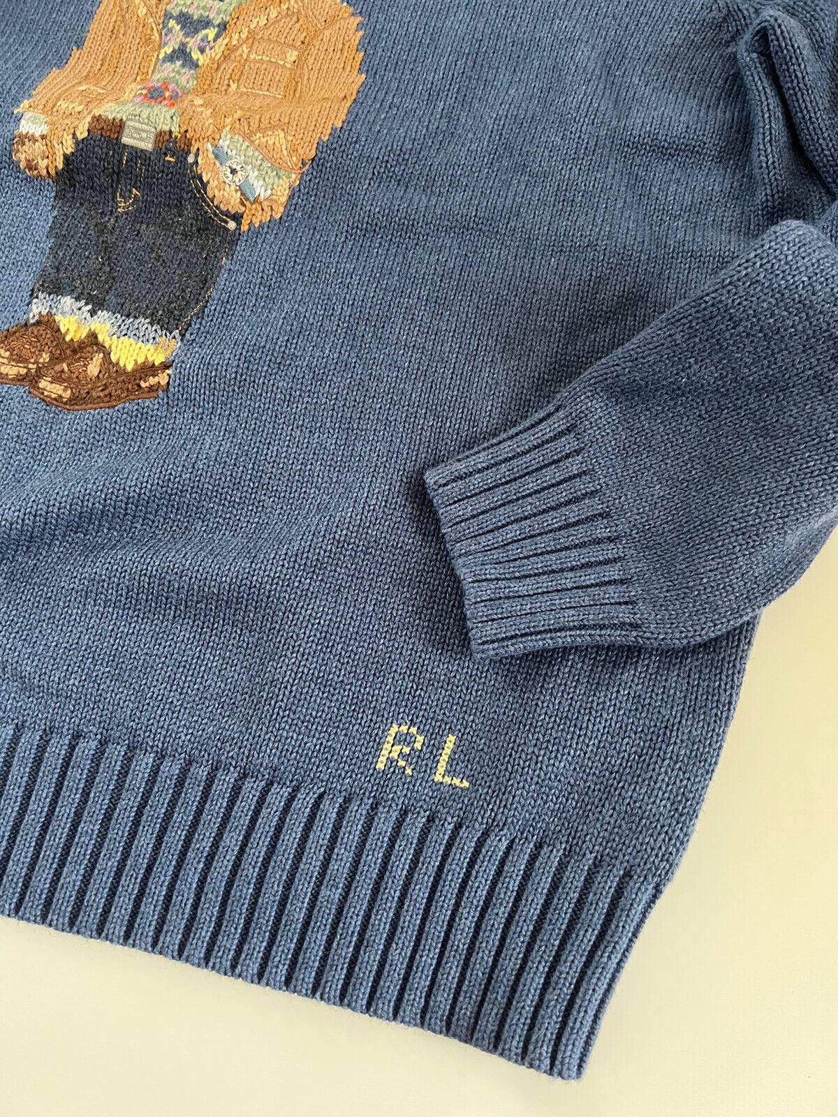 NWT $398 Polo Ralph Lauren Bear Cotton Blue Sweatshirt 2XL