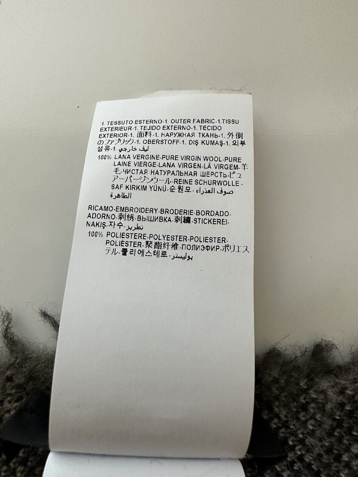 NWT $595 Versace Knit Brushed Jacquard Wool Black/Gray Scarf 14Wx72L IT 1002258