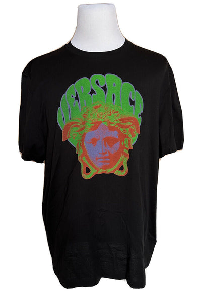 VERSACE Tシャツ MITCHEL FIT ブラック XS NWT $450 Versace Medusa Printed Black Mitchel Fit Jersey T-Shirt L