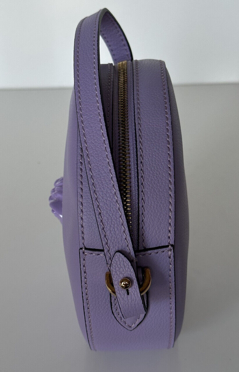 NWT $1295 Versace Medusa Head Calf Leather Round Lilac Crossbody Bag DBFI050 IT