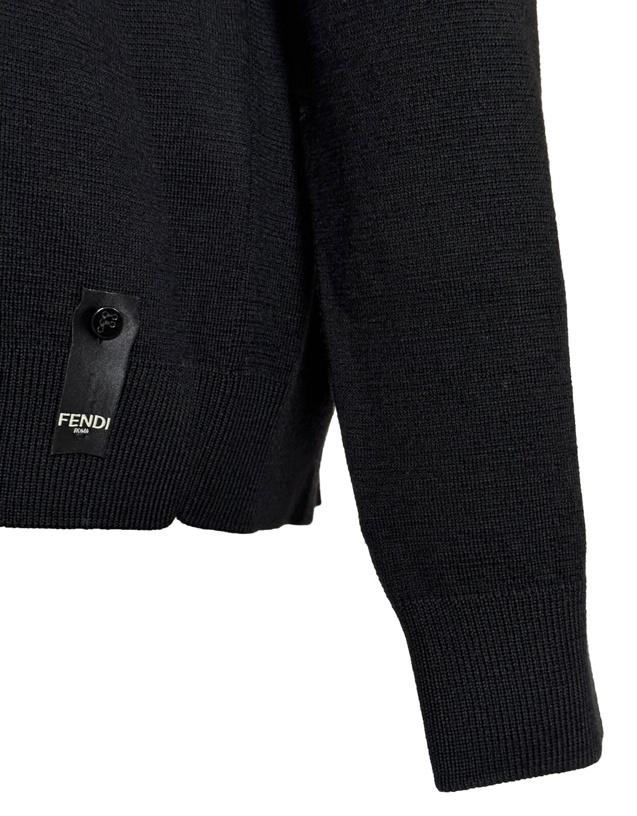 NWT $850 Fendi Wool Knit Sweater Black 54 Euro FZY464 Made in Italy