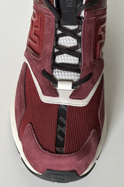 NIB $1100 Fendi FF Logo Fabric/Leather Burgundy Sneakers 12 US (45 Eu) 7E1555 NIB $1100 Fendi FF Logo Fabric/Leather Burgundy Sneakers 12  main image 3
