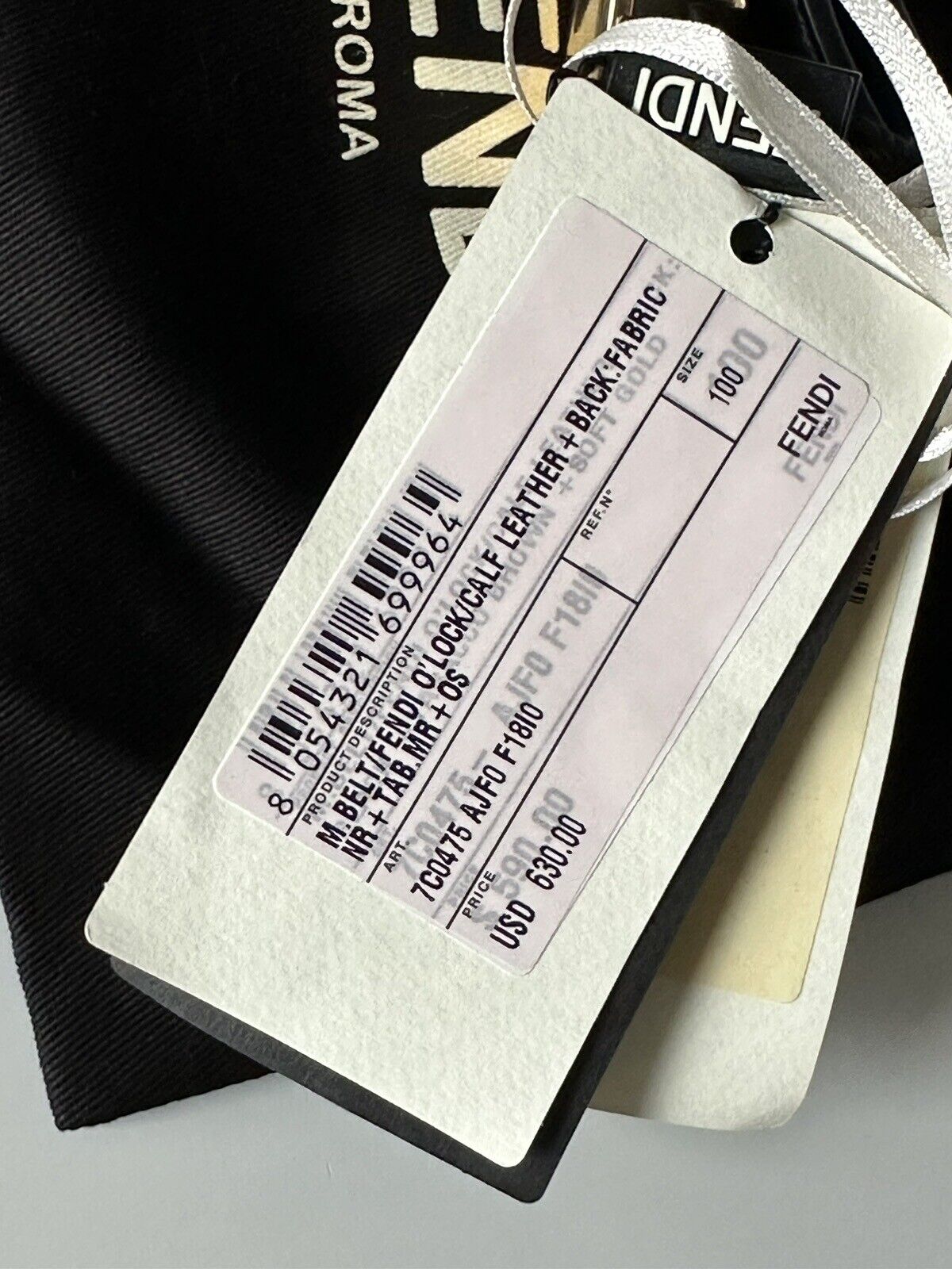 NWT $630 Fendi FF O’lock Leather Reversible Black/Brown Belt 100/40 Italy 7C0475