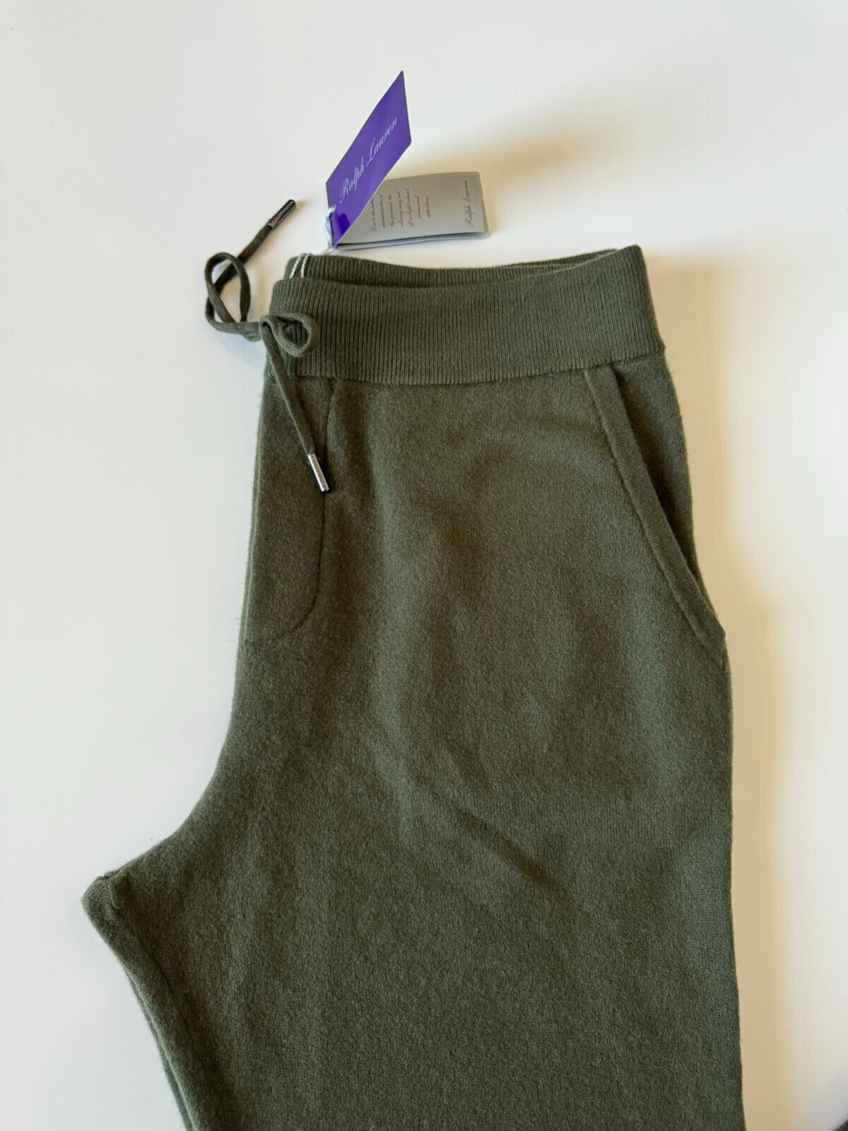 NWT $995 Ralph Lauren Purple Label Casual Dark Green Wool/Cashmere Pants Large