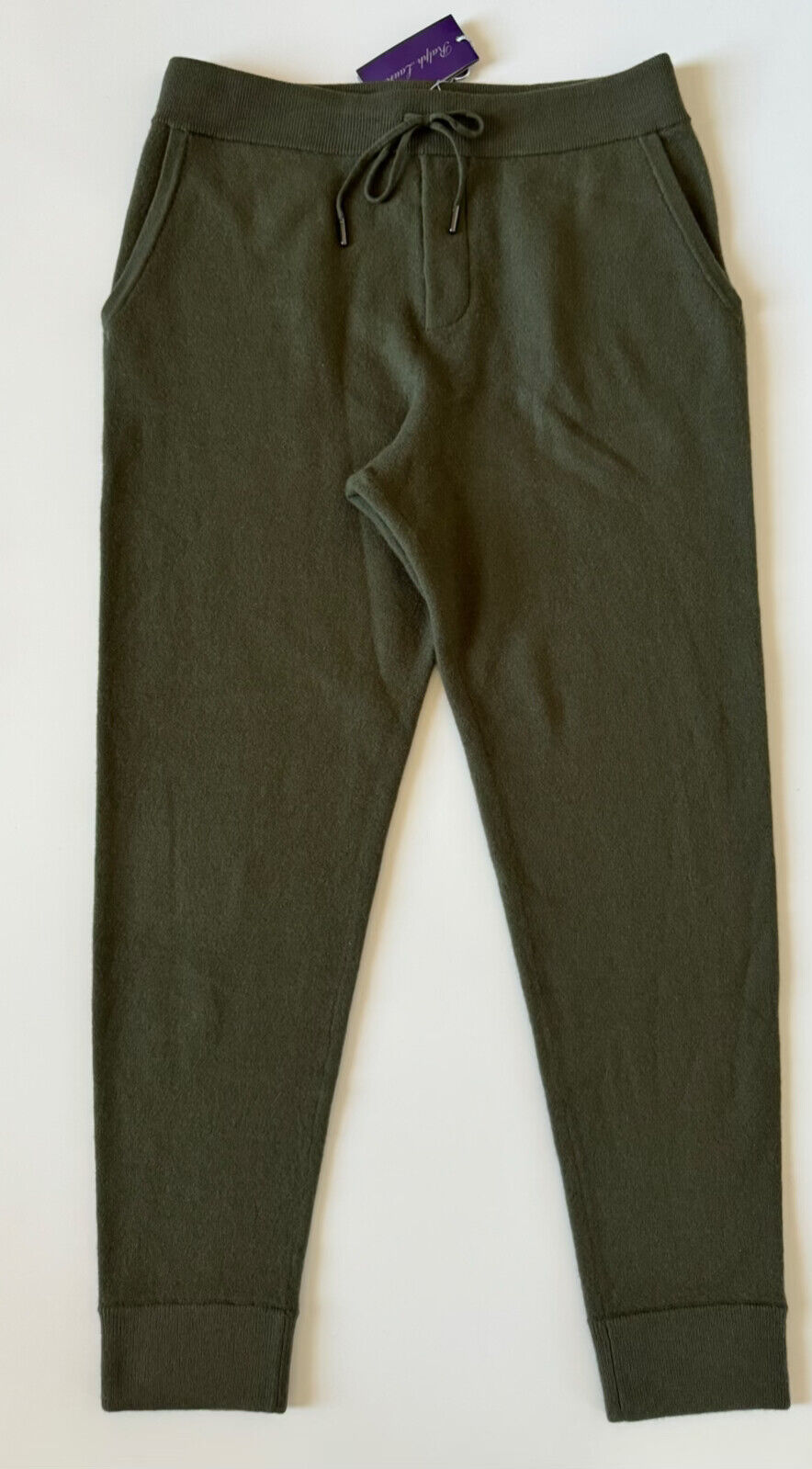 NWT $995 Ralph Lauren Purple Label Casual Dark Green Wool/Cashmere Pants Large