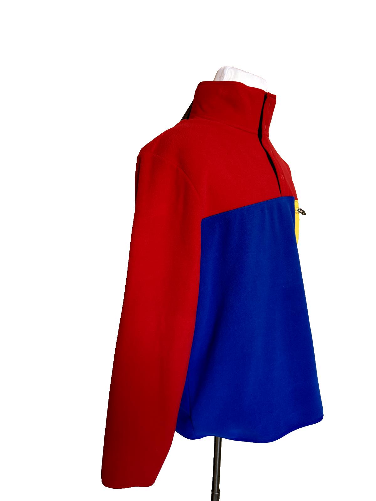 NWT$198 Polo Ralph Lauren Bear Fleece Sweatshirt Colorblock Red/Blue/Yellow L