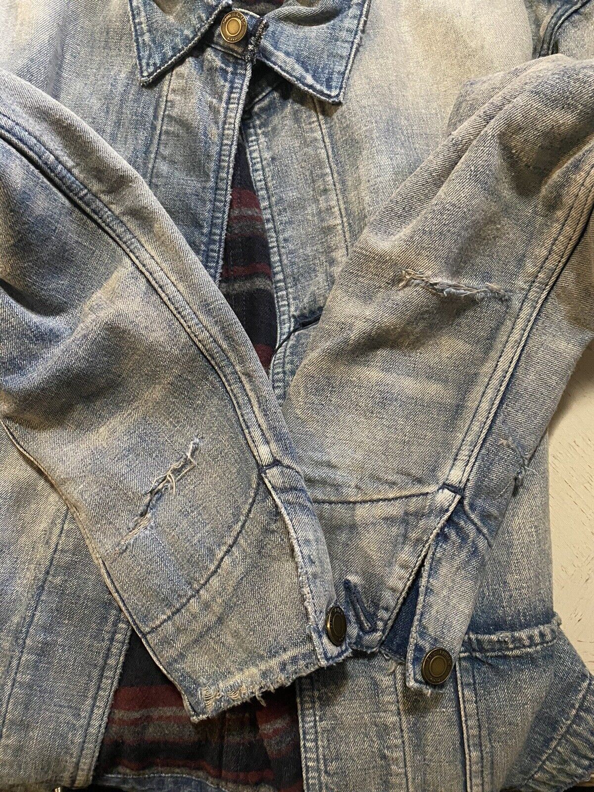 New $1650 Saint Laurent Men Fifties Denim Jacket Sun Dirty Blue M