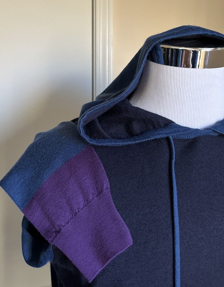 New $2095 Giorgio Armani Men’s hooded Sweater Navy/Blue/Purple 50 US ( M ) Ita