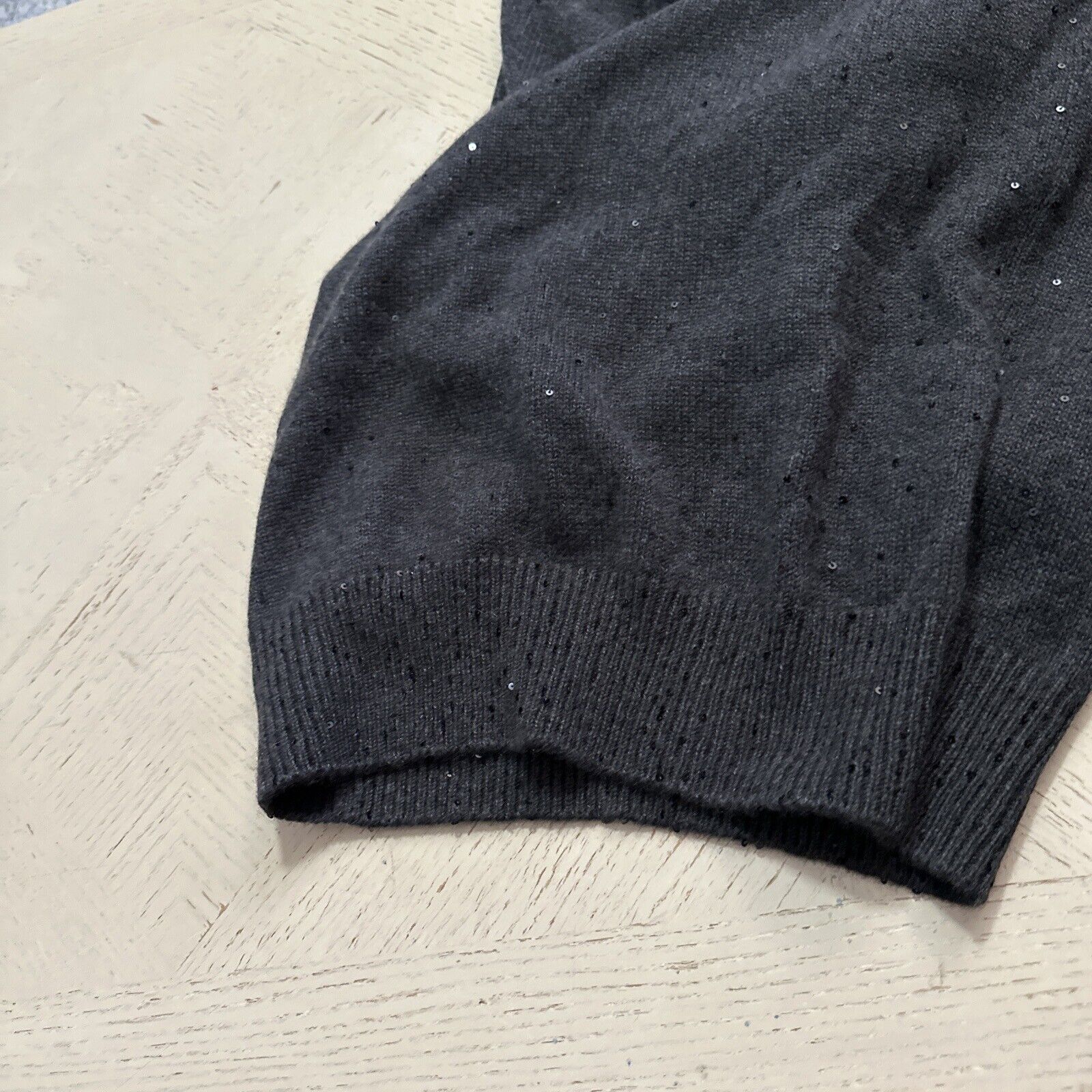 New $4495 Brunello Cucinelli Cashmere Blend Sweater Dress BLACK STONE Size S