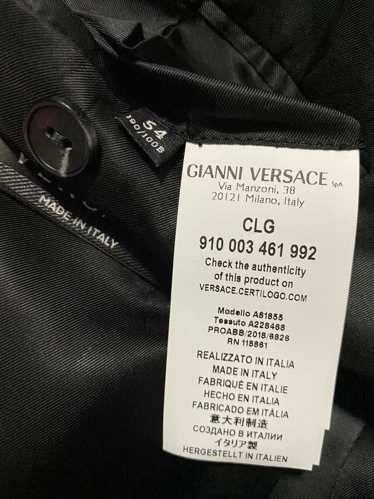 New $3795 Versace Mens Suit Black/White 44R US ( 54R Eu ) Italy