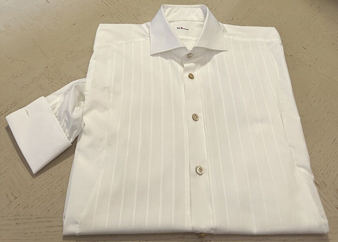 NWT $1165 Kiton Contemporary-Fit French Cuff Dress Shirt White 17/43 Italy
