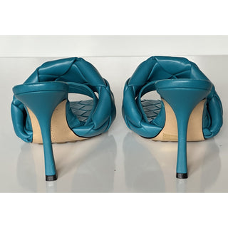 NWT $1500 Bottega Veneta Lido Intrecciato Leather Mules Vintage Blue 7 US 608854