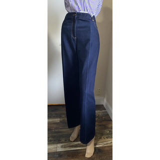 New $1200 Valentino Women's Crop Denim Flare Jeans Pants Blue 32 Italy