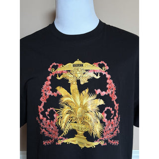 Versace Barocco Palm T-Shirt Black Gold Men XL 1014427 1A17524 NWT