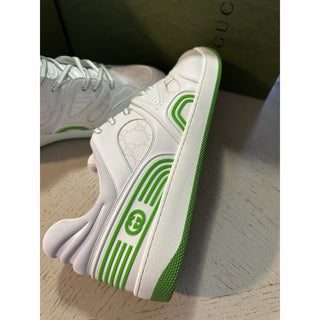New Gucci Men GG Logo Demetra Basket Sneakers Green/White 13.5 US/13 UK 698785