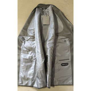 NWT $6190 TOM FORD Men Cooper Suit Silver Lurex/Gray 46 US/56 Eu