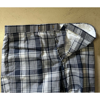 NWT $1050 THOM BROWNE Classic Backstrap Plaid Short Pants Navy Size 3 ( 36 US )