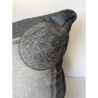 Versace Medusa Silk/Cashmere Cushion Pillow Stone Gray 20.5” x 20.5” 1012278 NWT
