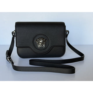 Versace Gold Medusa Head Leather Black Small Shoulder Bag 1008100 NWT $1750