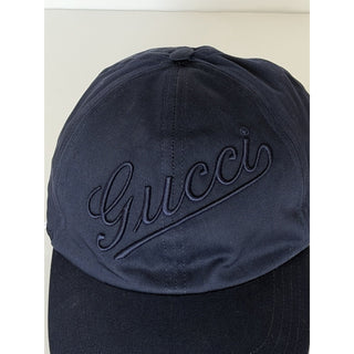 Gucci Emroidered Baseball Cap Hat Cotton Blue M (58 cm) Italy 792782 IT NWT