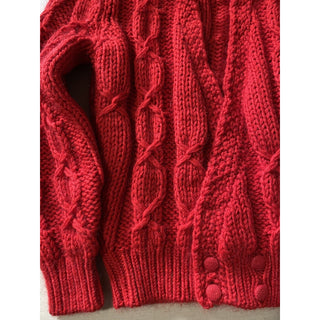 NWT $1190 Saint Laurent Men Coble-Knit Hooded Cardigan Sweater Red S Italy