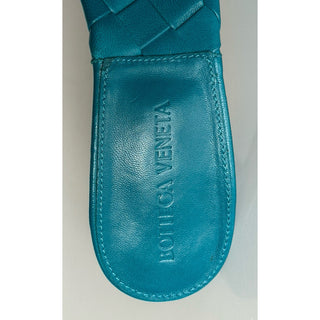 NWT $1500 Bottega Veneta Lido Intrecciato Leather Mules Vintage Blue 7 US 608854