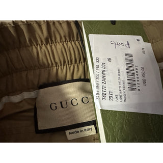 New $1700 Gucci Men Drawstring Track Pants beige/tan 46 Eu/30 US