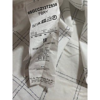 NWT $925 Giorgio Armani Mens Crewneck Shirt While 44/17.5 Italy