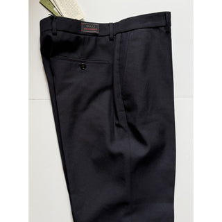 Gucci Wool Twill Pleated Trousers Dark Navy Men 34 US (IT 50) 770255 NWT $1150