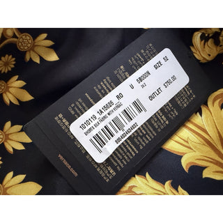 Versace Leaf Print Men's Black&Gold Silk Shorts 52 Euro (32”) 1010119 NWT $1200