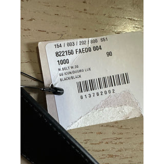New Gucci Men’s GG Print Leather Belt Black 90/36