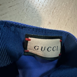 NWT Gucci Mens GG Logo Baseball Cap hat Royal Blue Size S