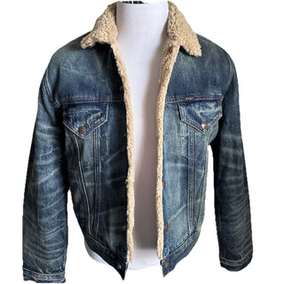 Polo Ralph Lauren Men Faux-Shearling-Lined Denim Jacket Blue Size S