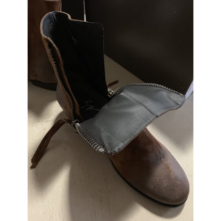 New $1190 Giuseppe Zanotti Mens Suede Boots Shoes DK Brown 8 US ( 41 Eu ) Italy