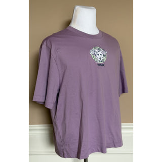 Versace Painted Medusa Embroidered T-Shirt Dusty Lavender Men 2XL 1015738 NWT