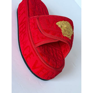 Versace Medusa Platform Slide Slippers Red Gold Women 9 US (39 Eu) ZSL00003 NIB