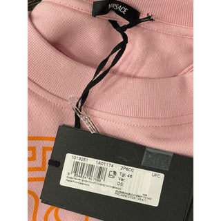 Versace Medusa Print Crop Pink Cotton Sweatshirt 10 US (46 Eu) 1019251 NWT $800