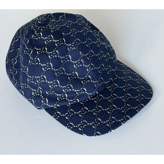 Gucci GG Shadow Jacquard Baseball Cap Blue Men L 817440 4HBDN NWT