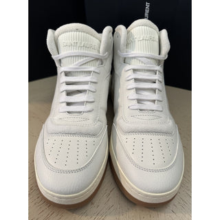 NIB Saint Laurent Mid-top Leather sneakers White 9.5 US/42.5 Eu 711250