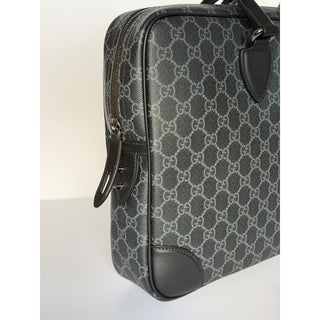 Gucci GG Emblem Medium Black Monogram Briefcase 821149 FAED4 NWOT